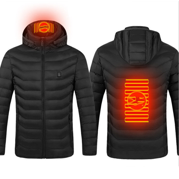 Winter Heated Jacket USB Electric Cotton Coat Zip-up Heater Thermal Clothing Heating