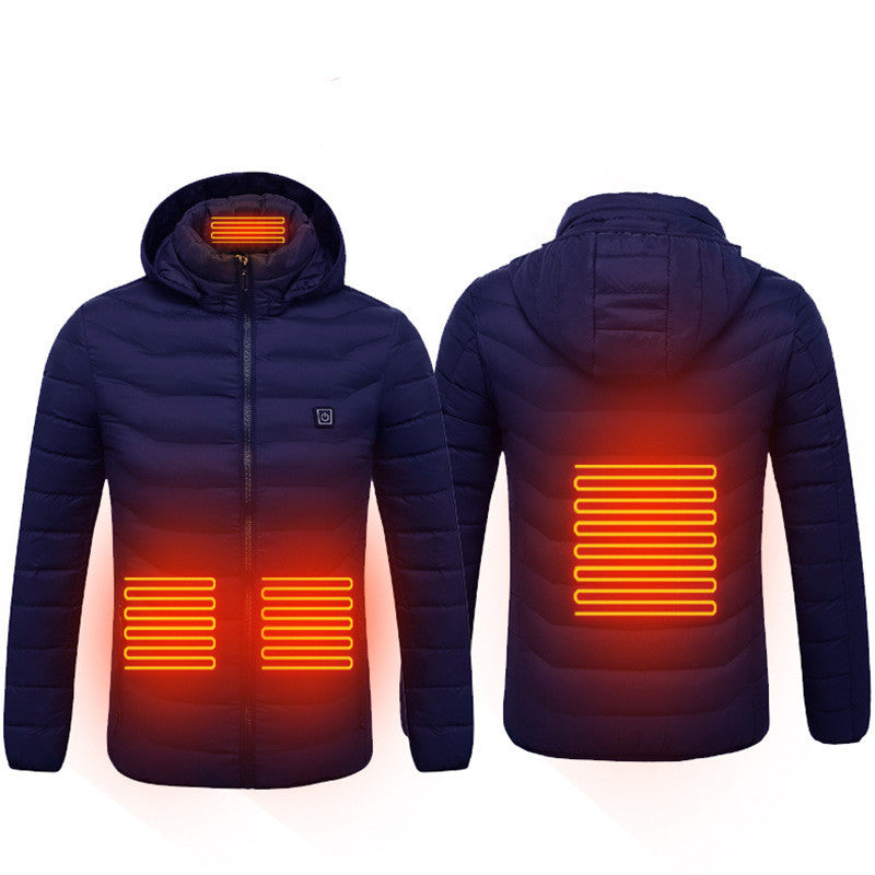 Winter Heated Jacket USB Electric Cotton Coat Zip-up Heater Thermal Clothing Heating